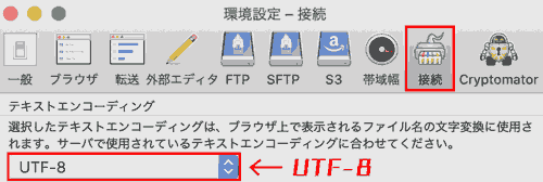 Go to Cyberduck menu bar -> Preferences... → Connect → Text Encoding → Set to UTF-8