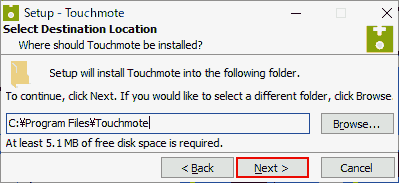 Select Destination Location→ Next