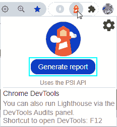 Click Lighthouse→ Generate report is available.