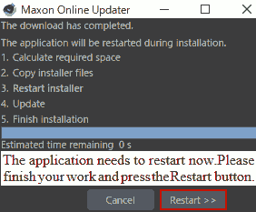 restart cinema4d