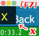 「F7」：「x」表示