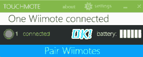 Touchmote .One Wiimote connected and you're good to go.